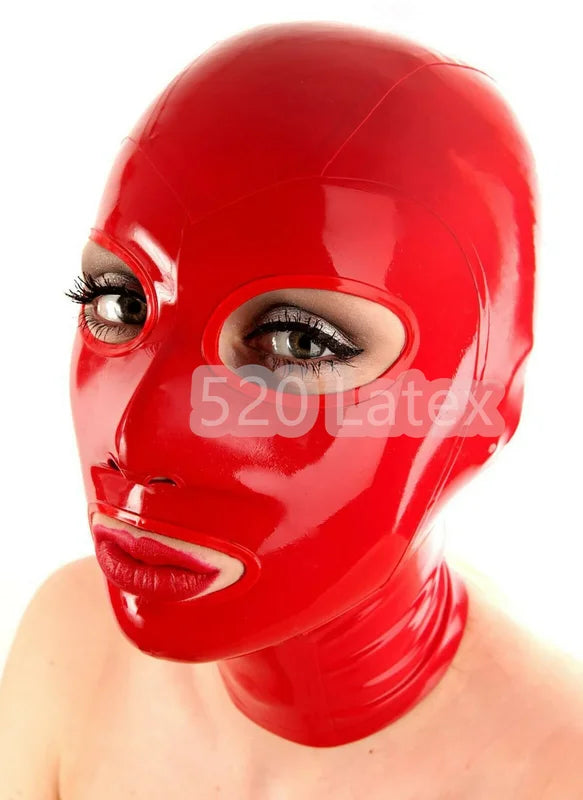 Natural Latex Mask Bodysuit Hood for Cosplay and Party