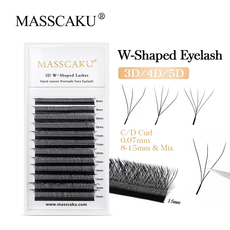 Premade Volume False Eyelash Extensions - Easy Fans Natural Style, Multiple Variants