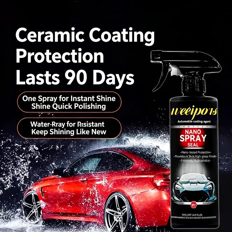 Car Coating Spray with Quick Effect & Scratch Protection - Vehicle Wax & Glass Cleaner