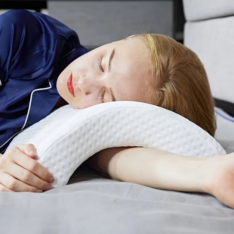 Memory Foam Travel Arched Cuddle Pillow for Couples & Sleep Comfort