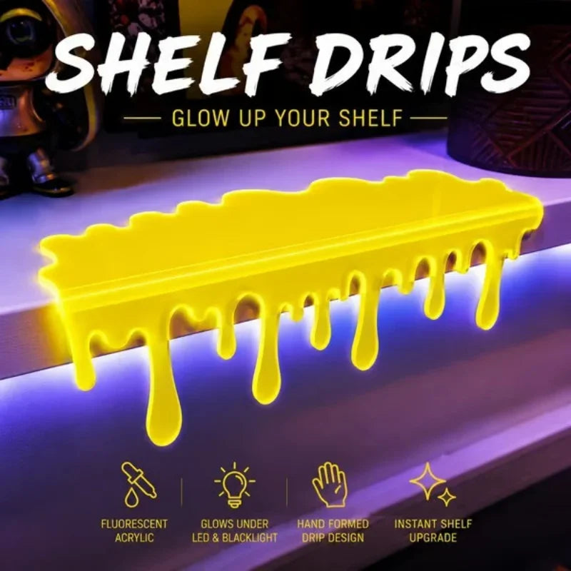 Glow in The Dark Blood Drip Bookshelf Decor Luminous Halloween Shelf Edge Haunted House Accent