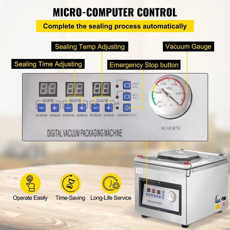 Commercial Chamber Vacuum Sealer 12.2 Inch Food Packing Machine 110V