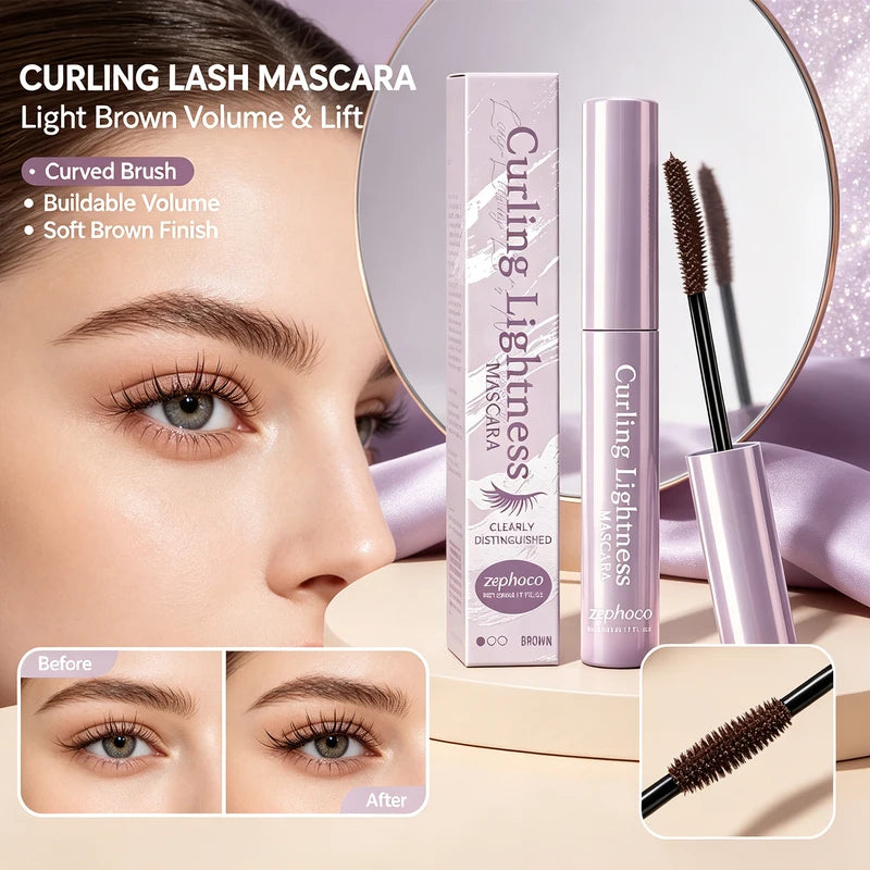 Long Lasting Waterproof Curling Mascara - Lengthening & Volumizing Eyelash Enhancer