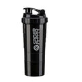 3-Layer Protein Shake Bottle with Water Bottle Function - Durable Plastic Mixing Cup for Fitness