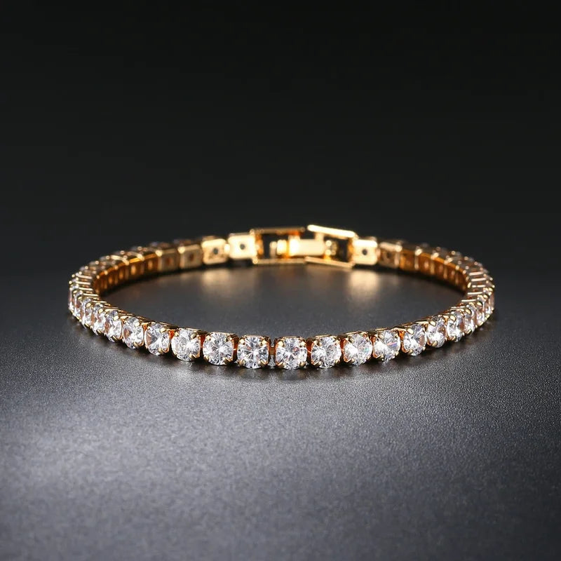 Men's Iced Out Cubic Zirconia Tennis Bracelet - Streetwear Jewelry
