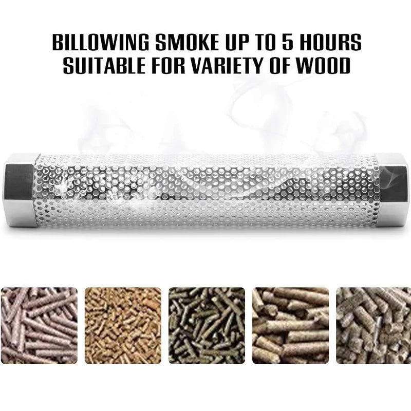 Stainless Steel Smoker Tube for Hot Cold Smoking - Hexagon Spice Box, 6/12 Inch