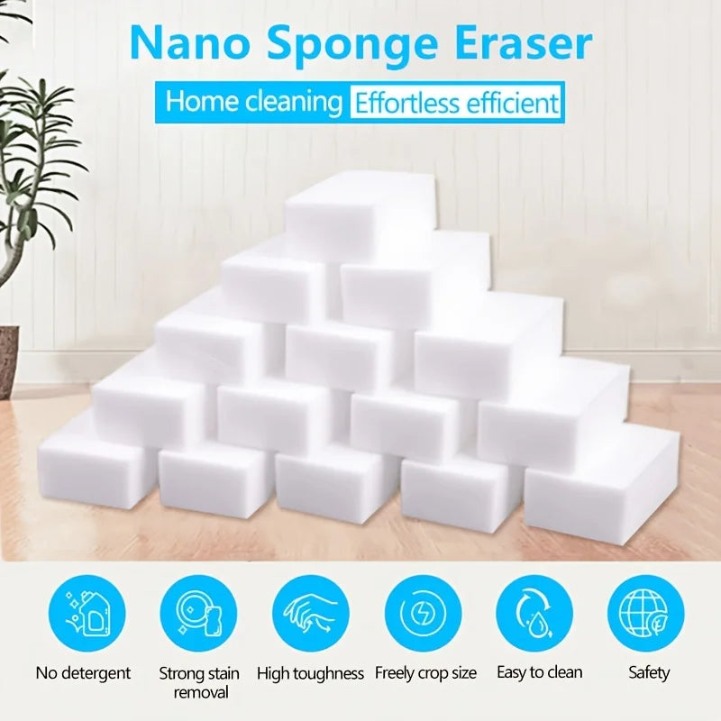 Melamine Cleaning Sponge Set 50/100 Pieces Multipurpose Erasers for Kitchen Bathroom Office