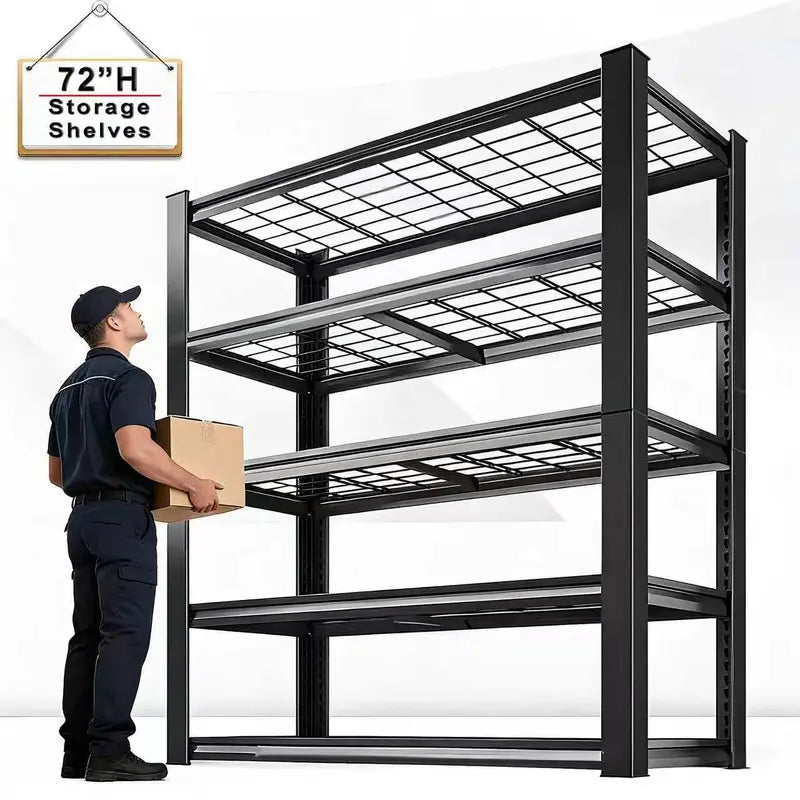 72-Inch Adjustable Double Layer Metal Shelving Rack for Warehouse Kitchen Basement