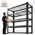 72-Inch Adjustable Metal Double Layer Utility Shelving Rack - Commercial Grade