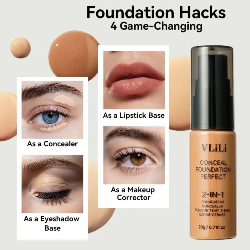 6 Colors Matte Waterproof Liquid Foundation Concealer - Oil-Control, Full Coverage