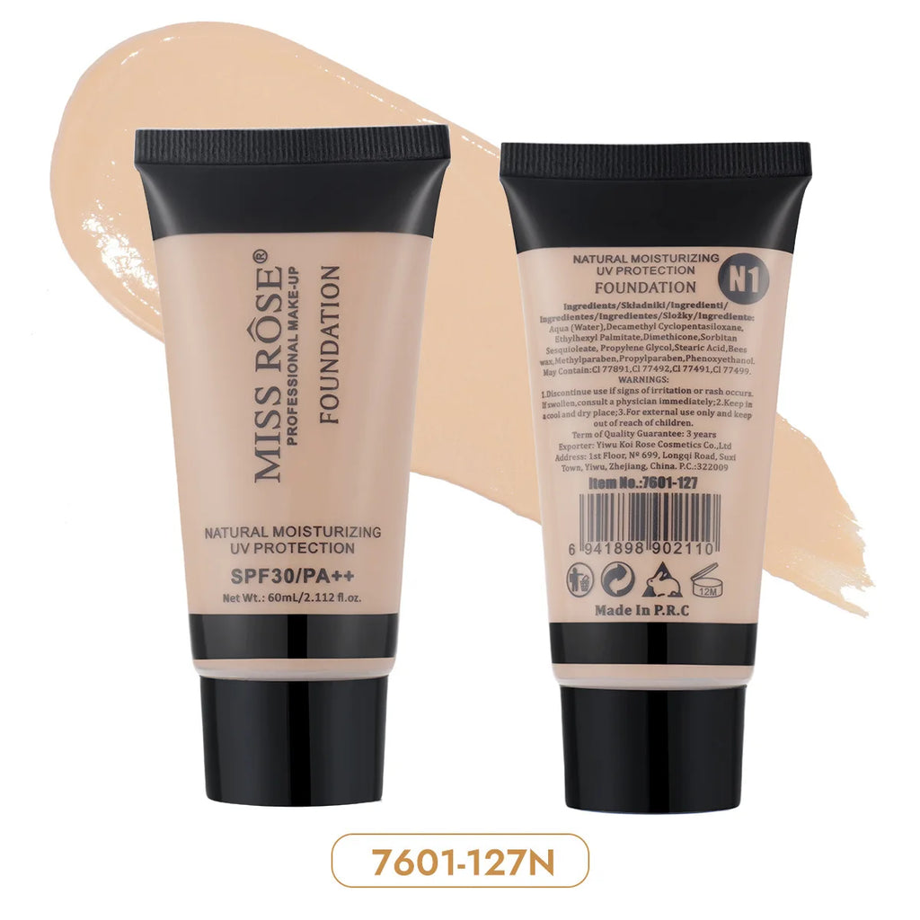 Long Lasting Liquid Foundation with Brightening & Contouring - 60ml Moisturizing Face Makeup