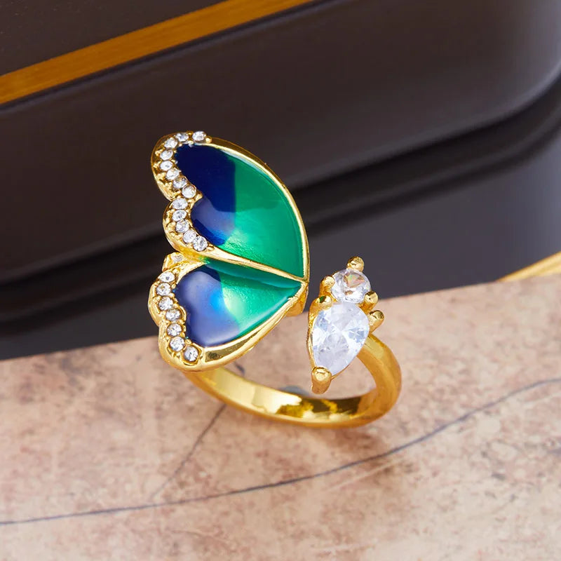 Adjustable Women's Butterfly Ring - Romantic Jewelry Gift for Women
