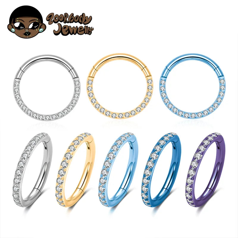 Titanium Nose Ring Septum Clicker Lip Body Piercing Jewelry 16G 18G 20G
