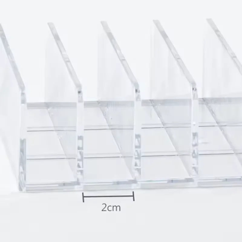 7-Compartment Clear Makeup Organizer Box for Cosmetics Storage Shelf