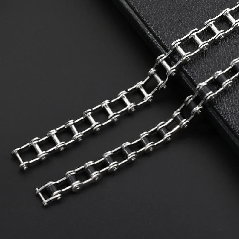 Mens Stainless Steel Biker Chain Bracelet Punk Jewelry Motorcycle Link Bangles
