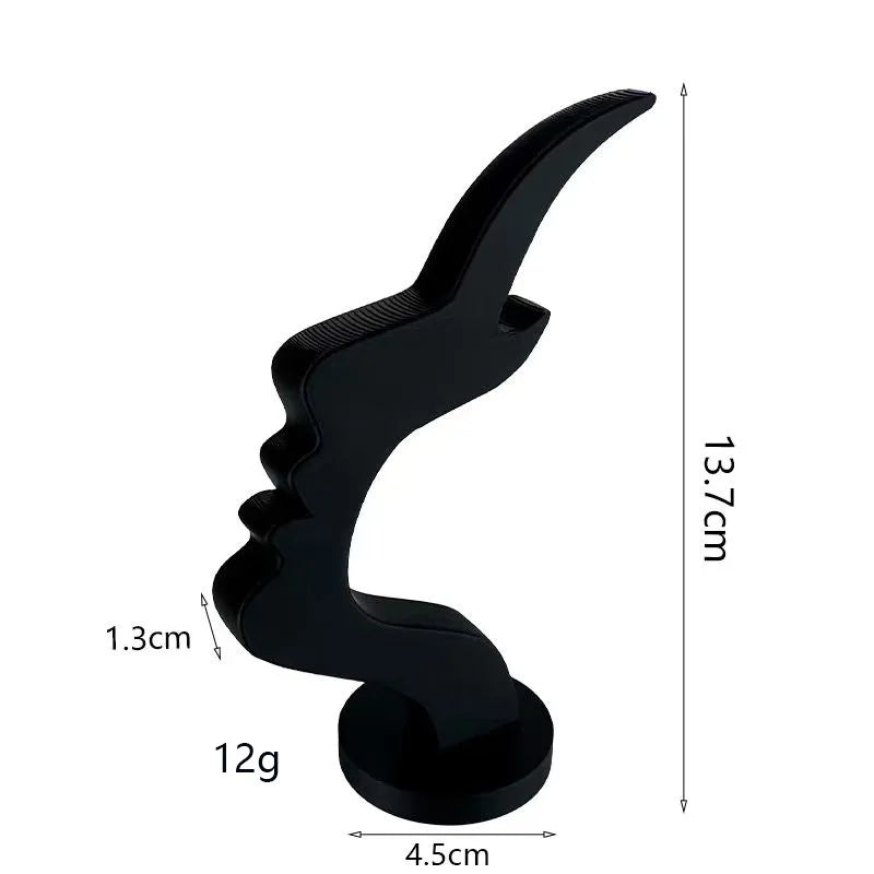 Minimalist Human Profile Eyeglass Holder - 3D Printed Side Face Stand for Glasses, Desk Decor