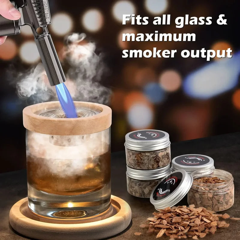 Cocktail Smoker Kit Whiskey Wood Hood for Drinks Bar Kitchen Accessories