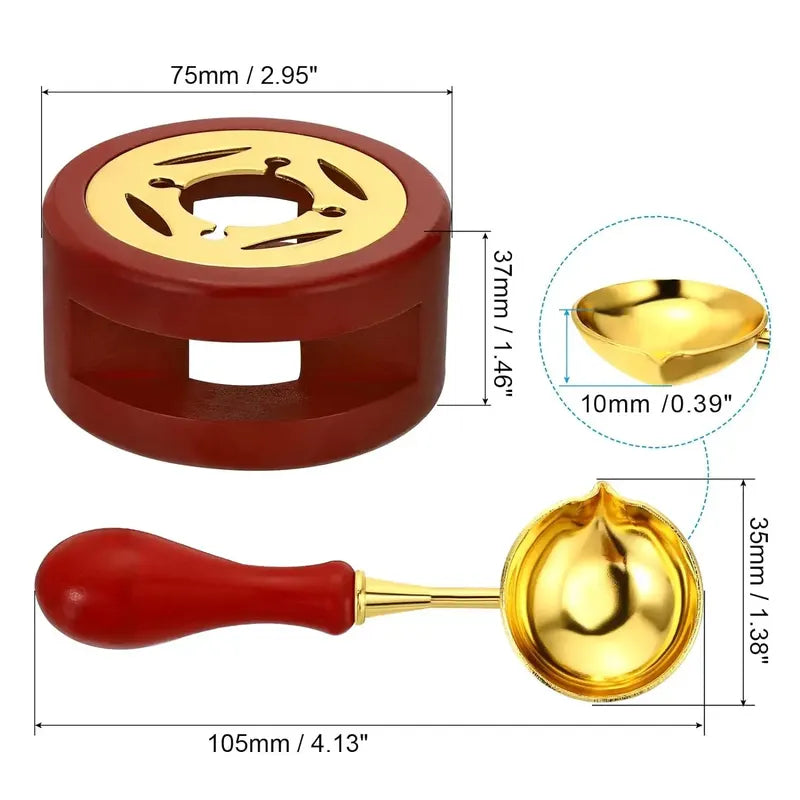 Wax Seal Warmer Kit with Copper Spoon for Melting Sealing Wax Beads & Sticks