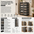 Foldable Shoe Storage Cabinet with Magnetic Doors, Space-Saving Organizer Rack