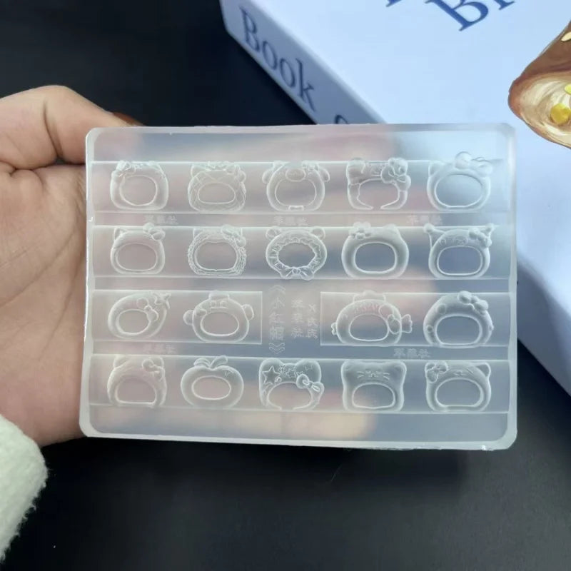 Cute 3D Nail Art Mold with Hat and Bow Tie Frame Silicone DIY Accessories