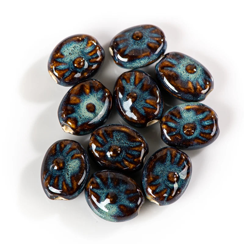 High-Quality Ceramic Beads Pendant for Jewelry Making - 10pcs Special Shape