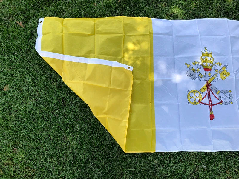 Vatican Flag Banner 90x150cm Christianity Cross Church Pennant Polyester