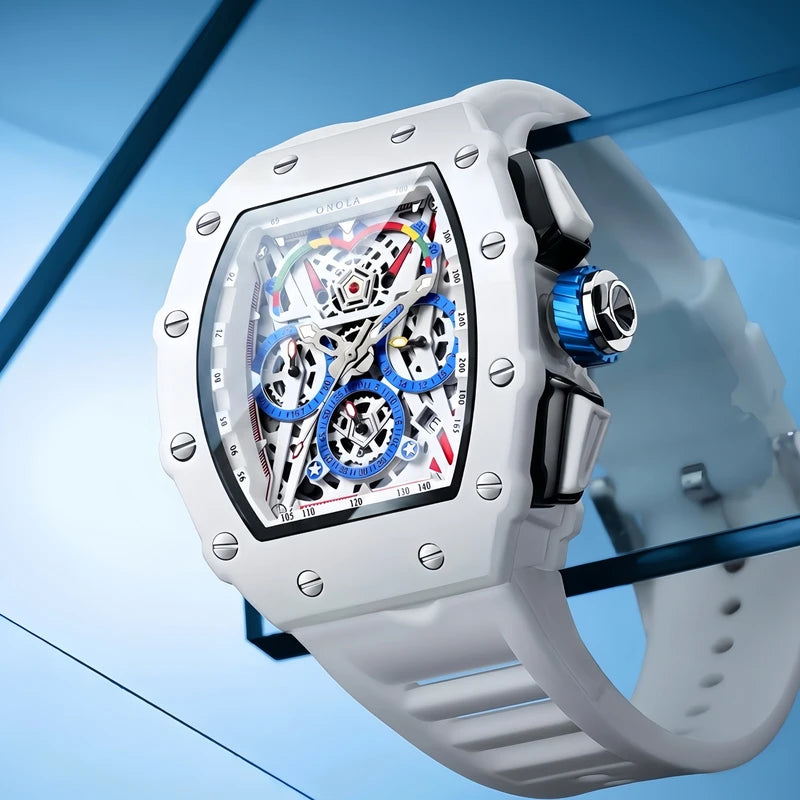Multifunctional Waterproof Silicone Watch - Casual Quartz Timepiece for Men