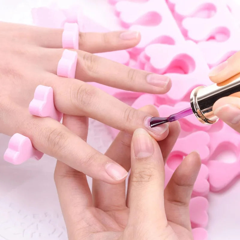 100Pcs Soft Heart-Shape Foot Toe Separators for Manicure Pedicure Care