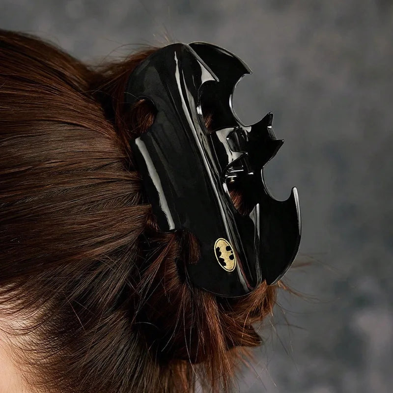 Halloween Black Bat Acrylic Hair Clip - Stylish Ponytail Claw Accessory