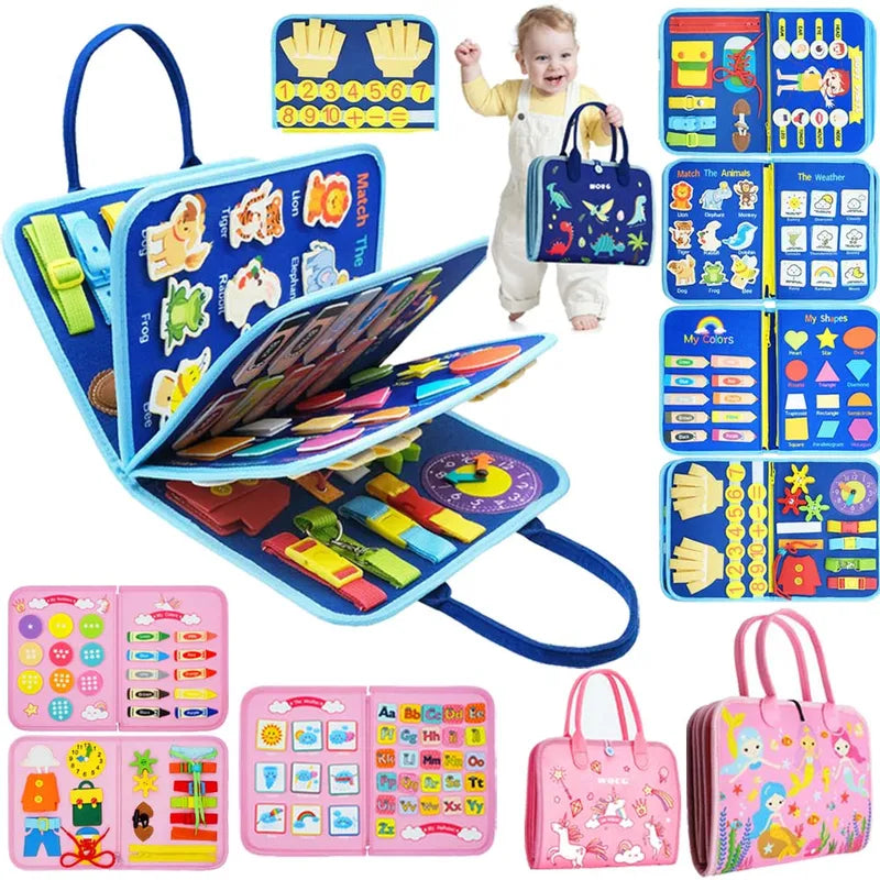Montessori Busy Board Toys for Toddler Sensory & Fine Motor Skills Educational Play