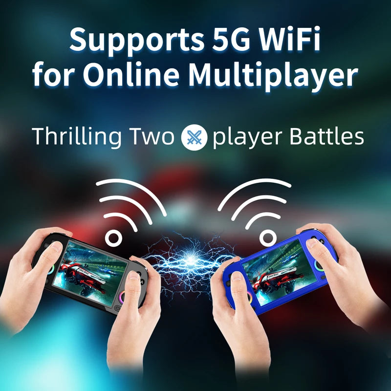 Handheld Game Console with 4-Inch Screen Linux System RGB Lighting