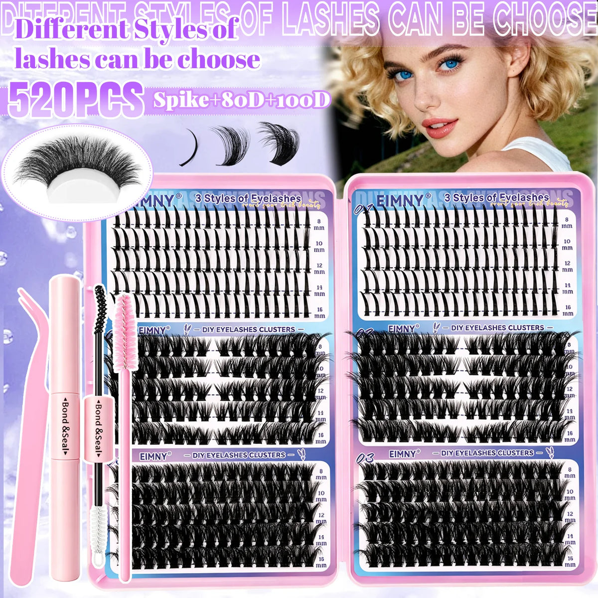 Cluster Lashes Kit 320/600/790 for Volume & Glamorous Looks - Mix-and-Match Lengths