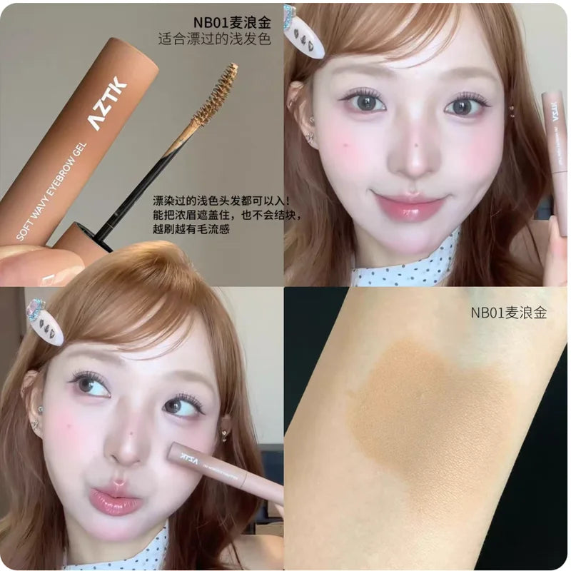 Soft Wavy Eyebrow Gel 4.5g Waterproof Brow Balm with Brush - Natural Tint