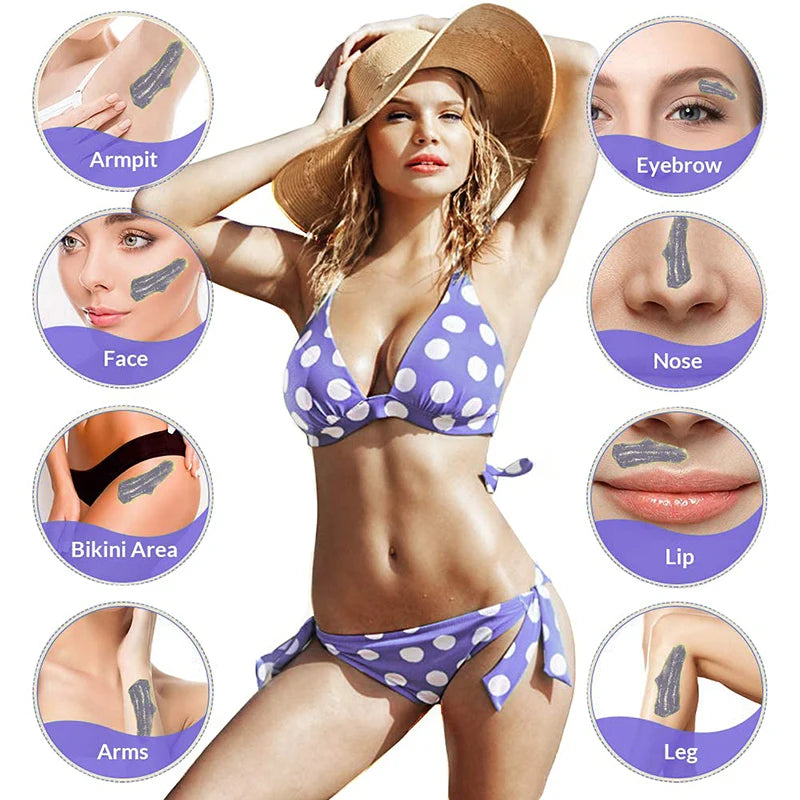 Hard Wax Beans Waxing Kit with Warmer for Hair Removal - Complete Body Wax Heater