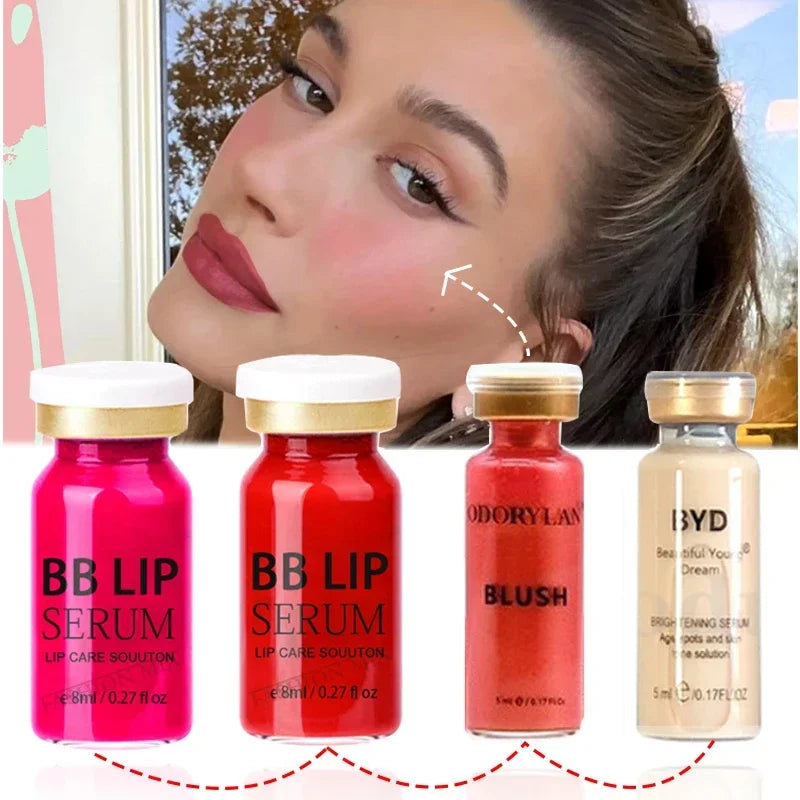 Lip Serum & Gloss Kit - Brightening Moisturizing Lip Care Set with Multiple Colors