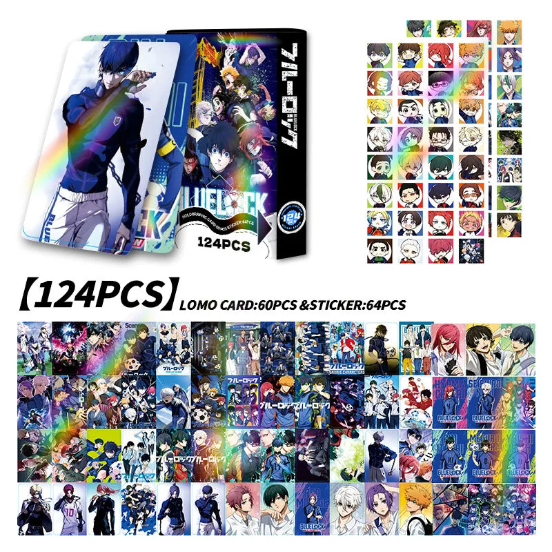 124PCS Anime Photo Card Set for Isagi Yoichi Bachira & Chigiri Fans Collectible Gift