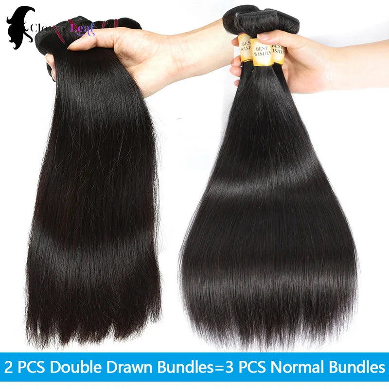 15A Double Drawn Human Hair Bundles - Virgin Straight Hair Extensions