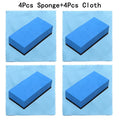Car Ceramic Coating Sponge Applicator Nano Wax Coat Pad & Cloth Blue