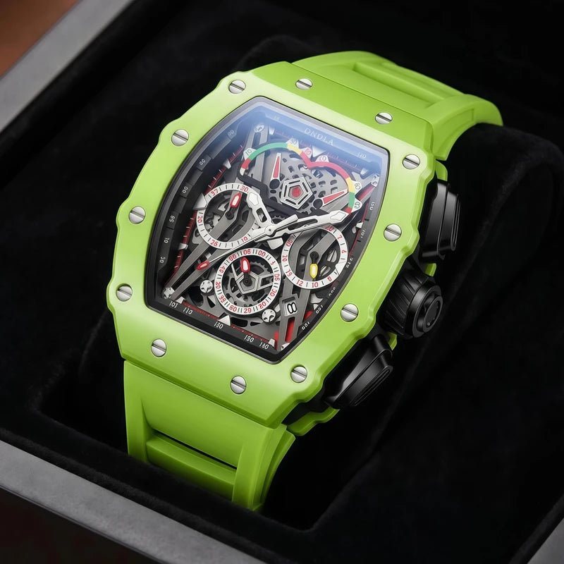 Men's Multi-Functional Waterproof Quartz Watch with Luminous Silicone Strap
