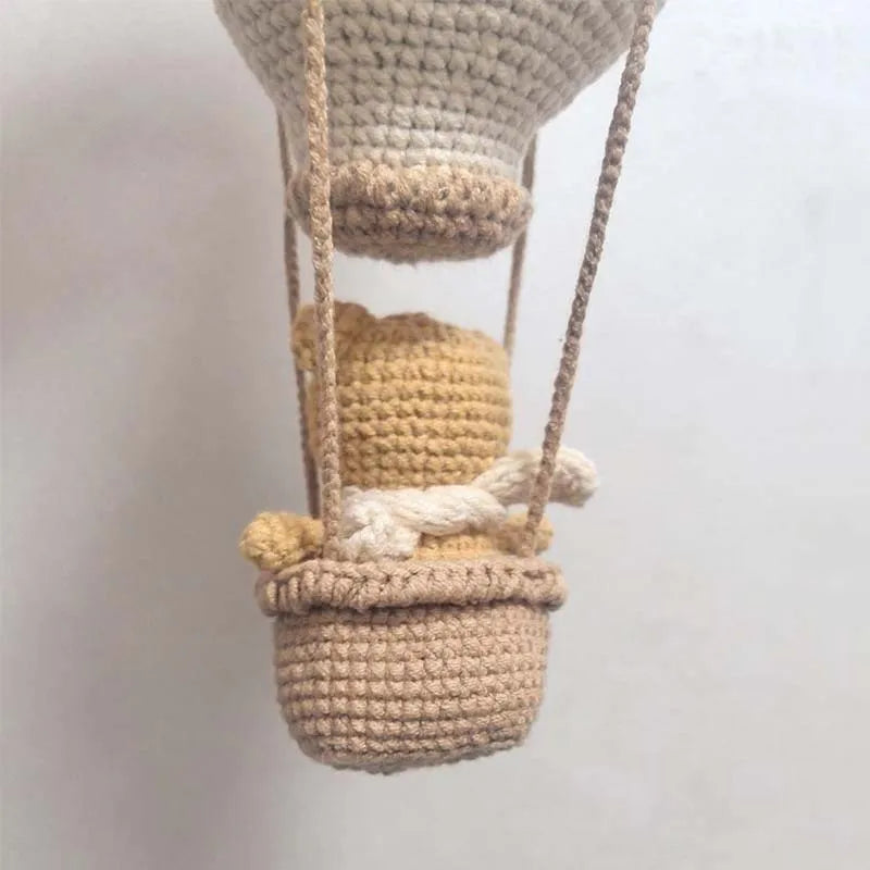 Handmade Crochet Hot Air Balloon Wall Hanging Nursery Decor Boho Room Gift