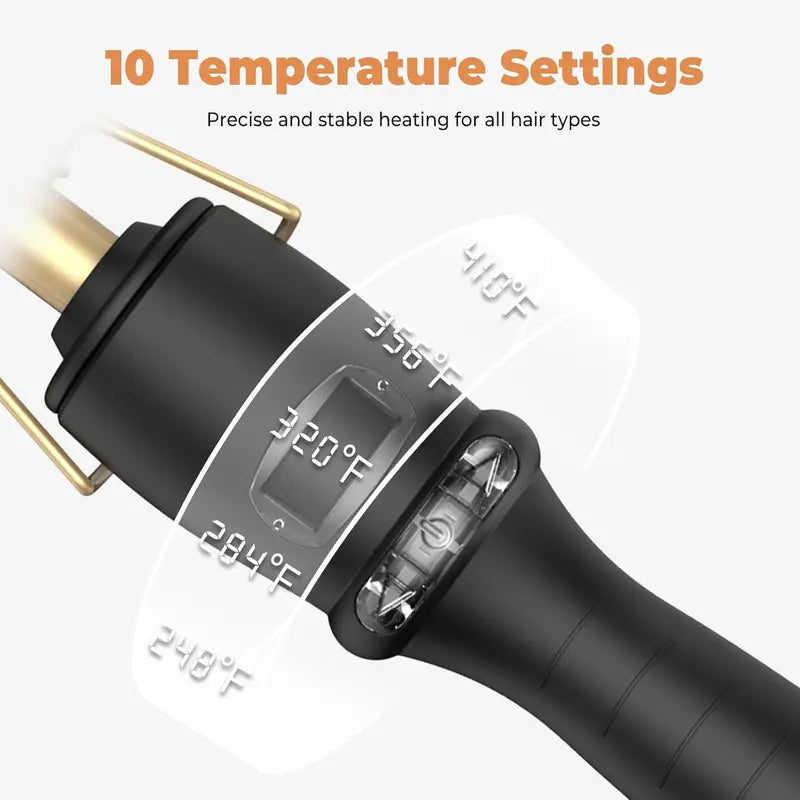 Dual Voltage Ceramic Hot Comb for Hair Straightening & Curling 450°F