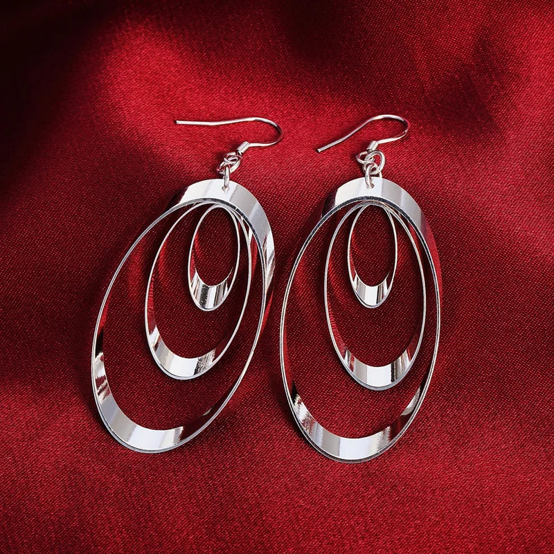 925 Sterling Silver Earrings for Women and Girls Round Charm Jewelry Wedding Engagement