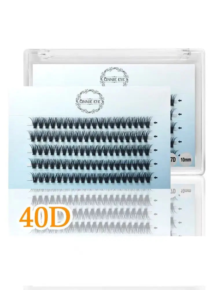 100 Bundles Cluster Eyelash Kit with Faux Mink Fans - Natural, DIY Ready Made Lashes