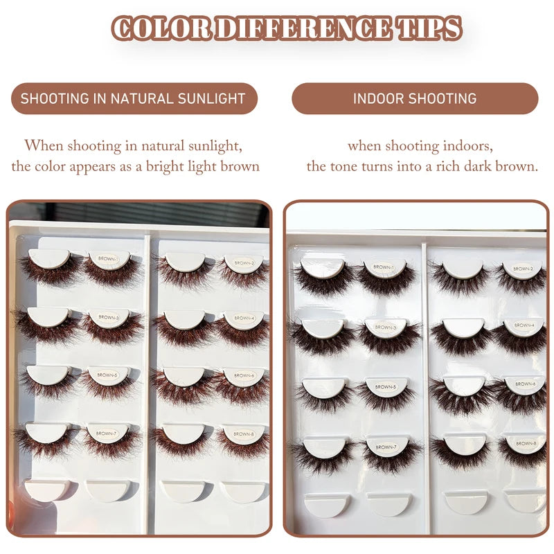 Luxury 5D Mink False Eyelashes Fluffy Wispy Volume Strip Lashes Natural Look