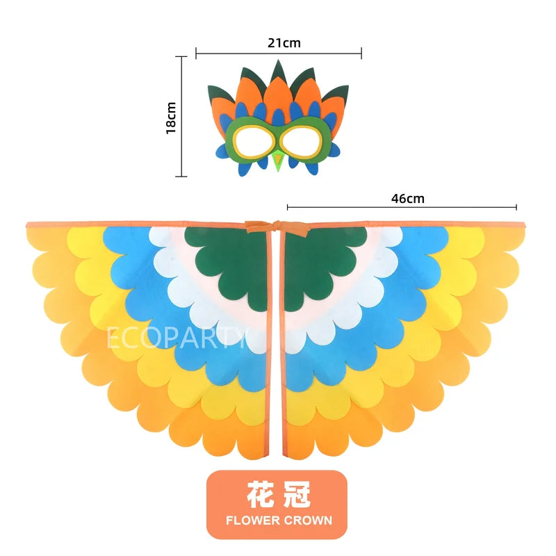 Children's Animal Costume Set with Wings and Mask for Halloween and Cosplay