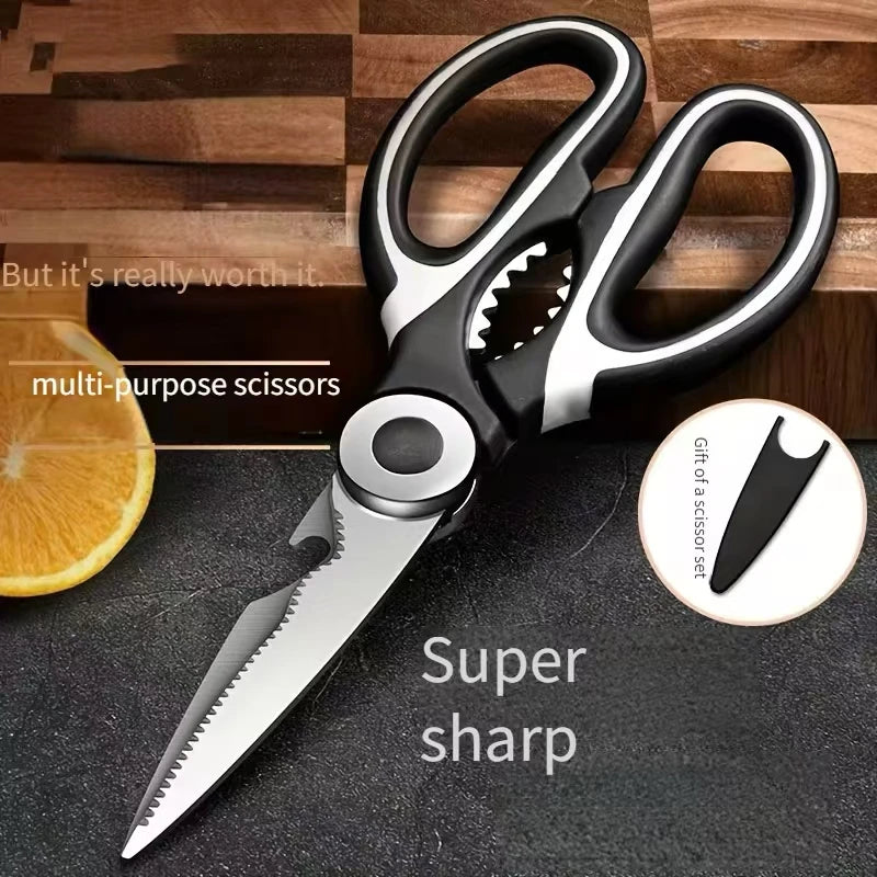 Multifunctional Kitchen Scissors - Fish, Meat & Food Prep Stainless Steel