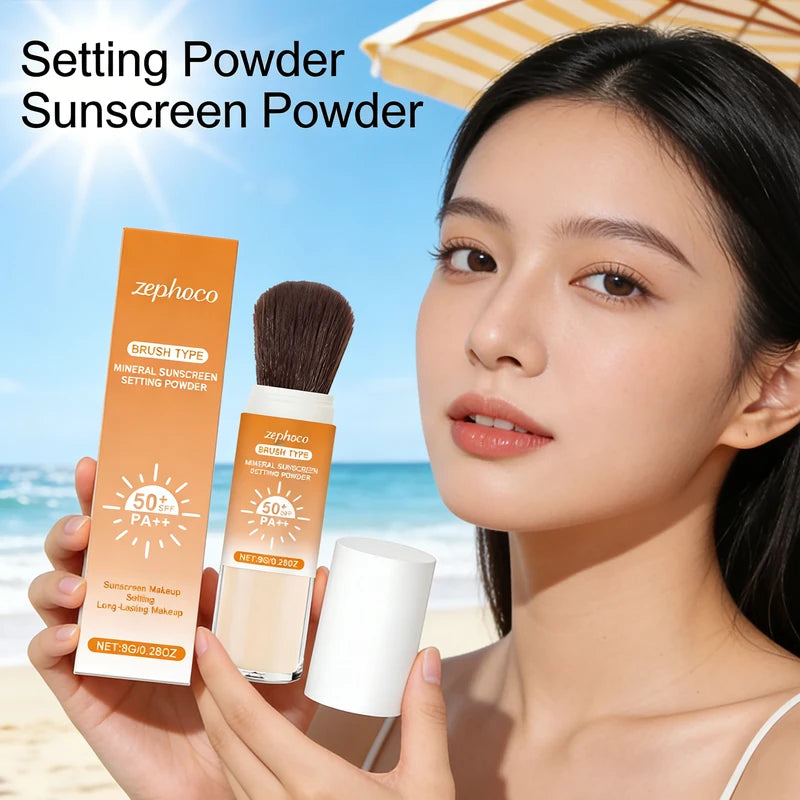 Long Lasting SPF 50+ Face Powder with Oil Control & Matte Finish – Natural Protective Makeup