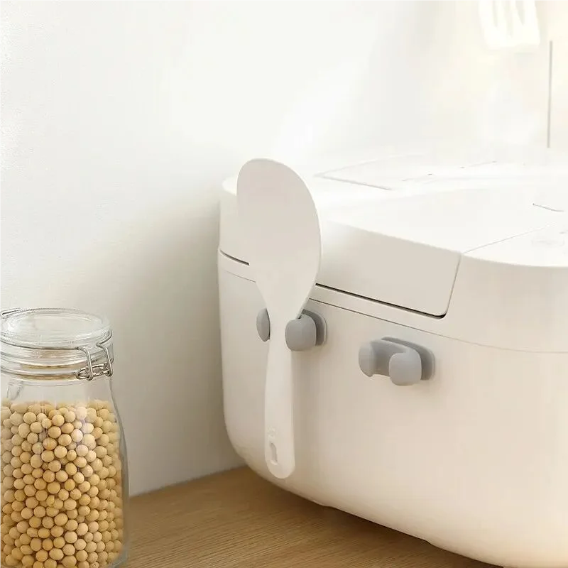 Silicone Rice Spoon Holder Wall-Mounted Heat-Resistant Kitchen Organizer