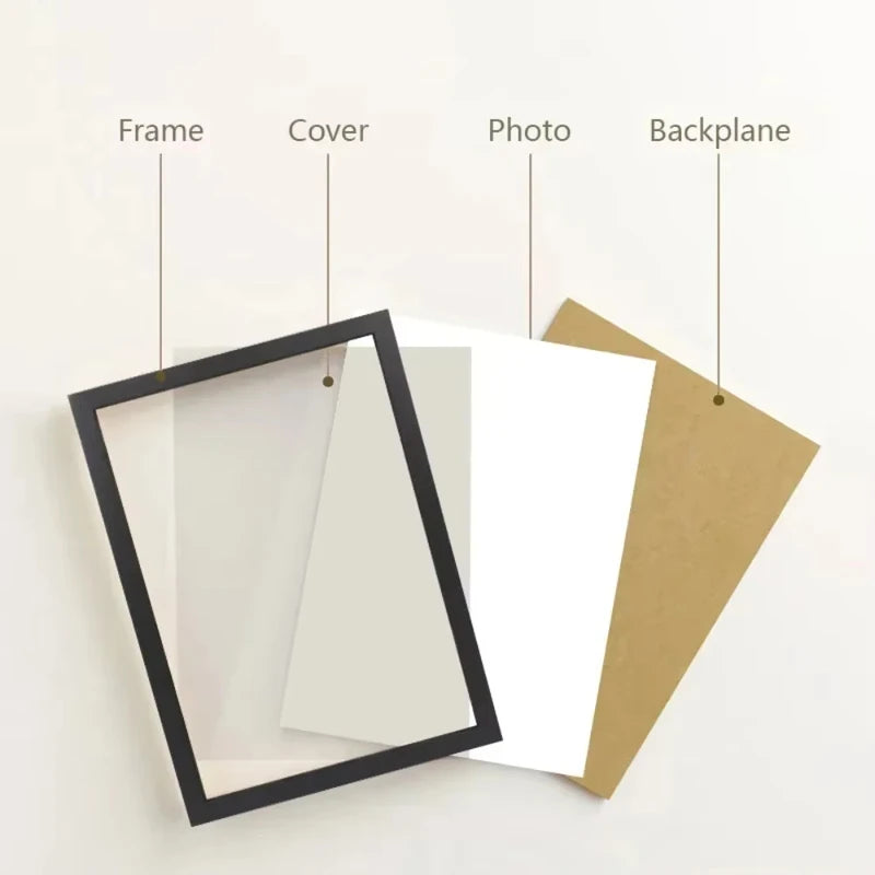 30x40cm Black & White Wood Grain Photo Frame Wall Art Poster Canvas Decor
