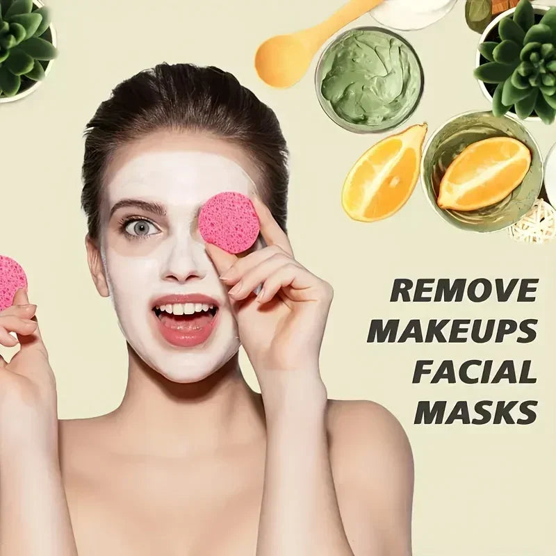 Compressed Facial Sponge Set - Makeup Removal & Exfoliation, Multiple Colors